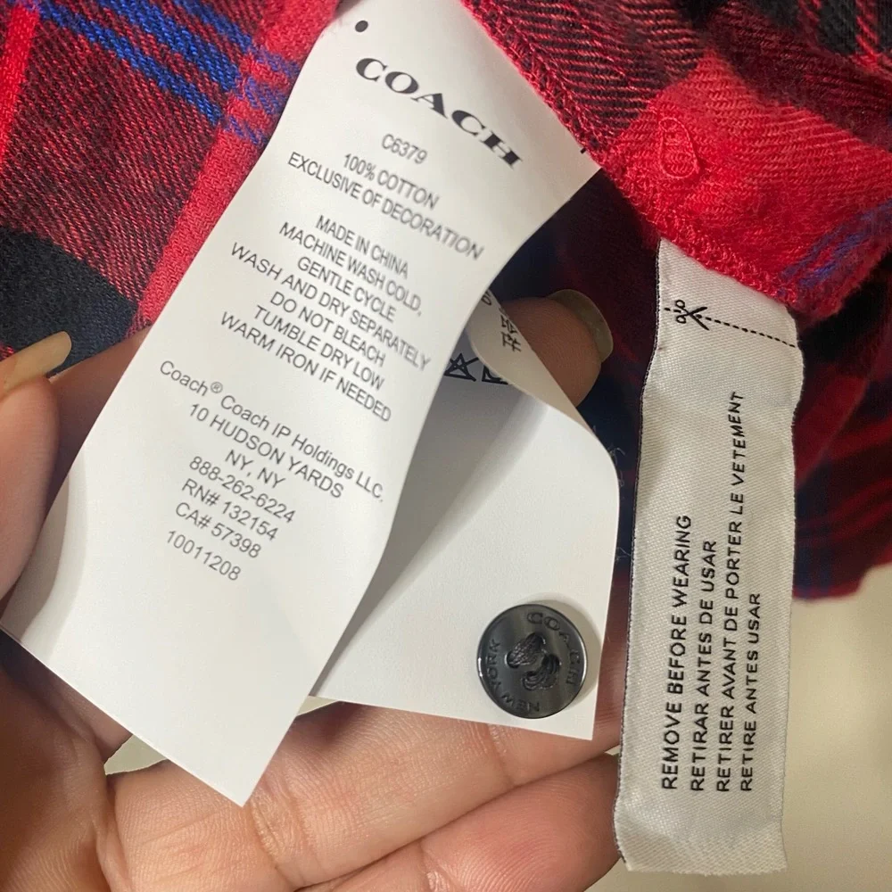 Coach x Saks Fifth Avenue • Red Bleeker Plaid Flannel Pajama Set